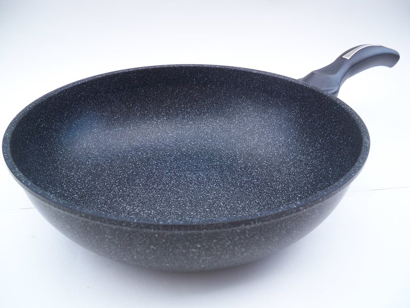Ceramic Marble Coated Cast Aluminium Non Stick Wok 26 cm 10 inches
