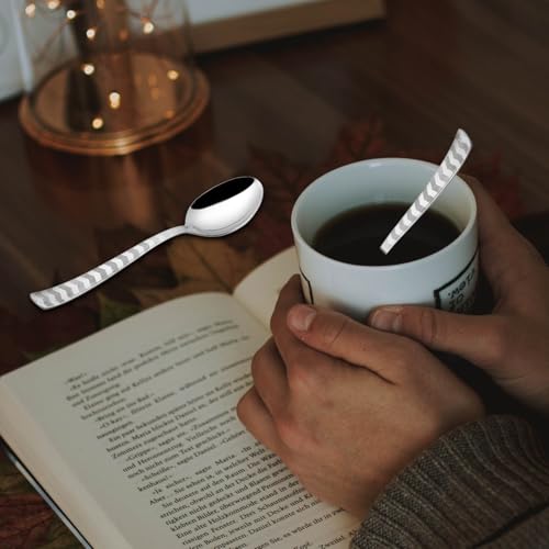 Parage 6 Pieces Stainless Steel Tea Spoon, Coffee, Sugar & Spices, Small Spoons | 14cm Long | Arror Desgin | Dining Tableware for Home & Kitchen, Mirror Polished Spoons Perfect (Silver) - Image 4