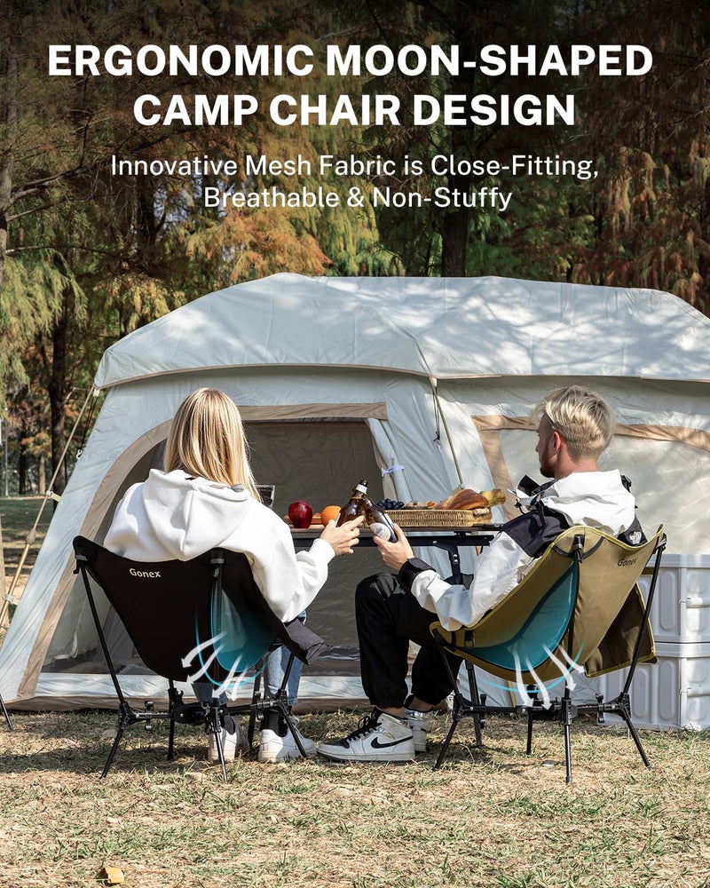 Gonex Portable Camping Chair, The 5th Gen Ultralight Compact Backpacking Foldable Lightweight Folding Chair for Outdoor Camp Hiking Beach Picnic Concert, Supports 330lbs (Black, 1 PCS) - Image 5