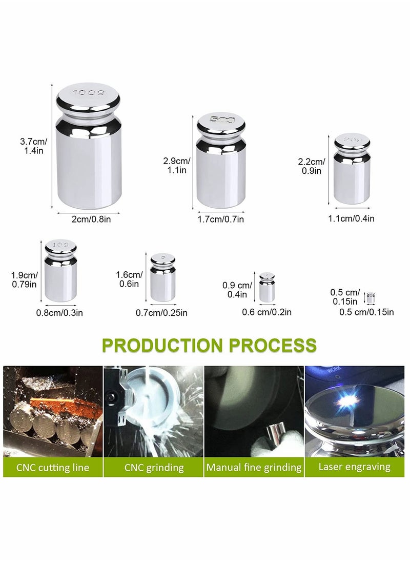Excefore - 7 Pack Calibration Weights, Scale Weight Set 1g 2g 5g 10g 20g 50g 100g, Carbon Steel Small Weight, Weights for Digital Scale, Gram Balance, Jewelry - Image 1