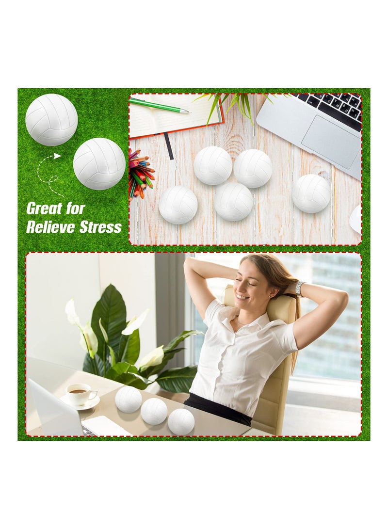 SYOSI 24 Pieces Mini Volleyball Stress Balls, White Volleyball Stress Ball Mini Sports Stress Foam Ball Tiny Volleyball for Stress Relief, Party Favor Toys, Ball Games, School Carnival Reward(2.36 In White) - Image 4