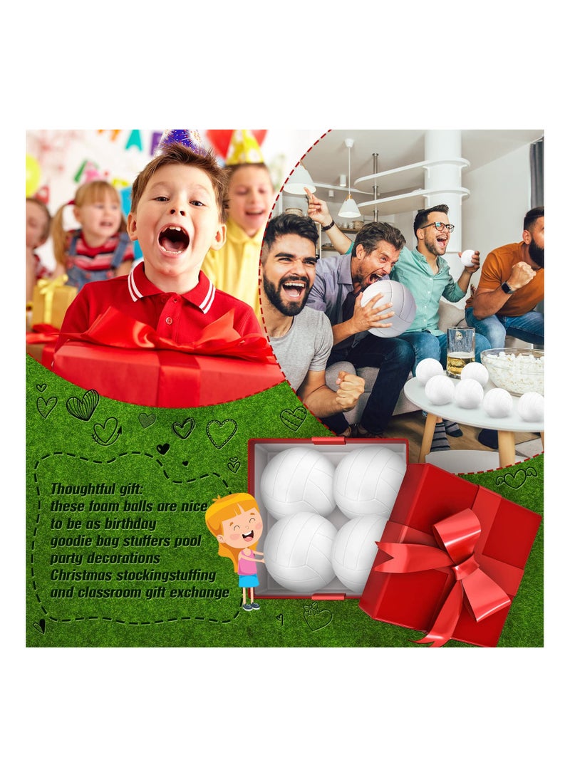 SYOSI 24 Pieces Mini Volleyball Stress Balls, White Volleyball Stress Ball Mini Sports Stress Foam Ball Tiny Volleyball for Stress Relief, Party Favor Toys, Ball Games, School Carnival Reward(2.36 In White) - Image 3