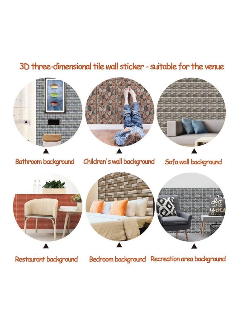 بلومنغ تايم ورق حائط بتأثير ثلاثي الأبعاد، مطبوع عليه بلاط حجري وتأثير الطوب الطبيعي، مقاس 45 × 300 سم - Image 4