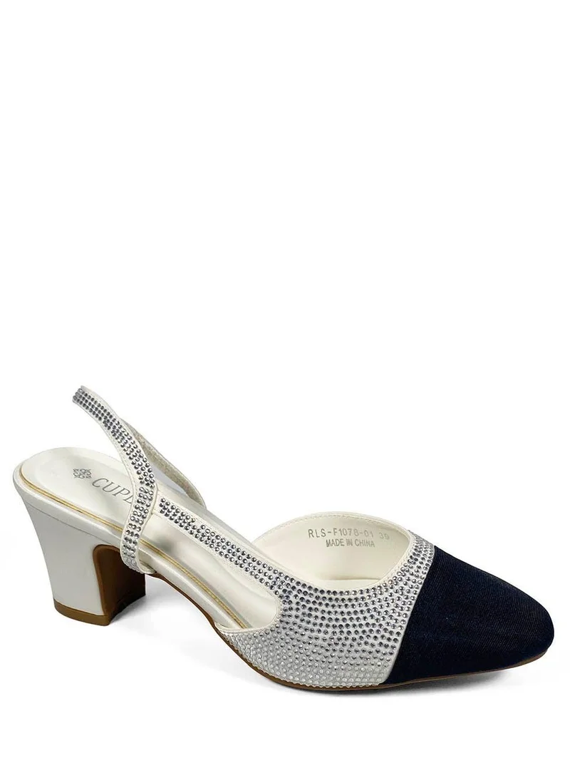 Cuple Sling back Embellished block Heeled Sandals