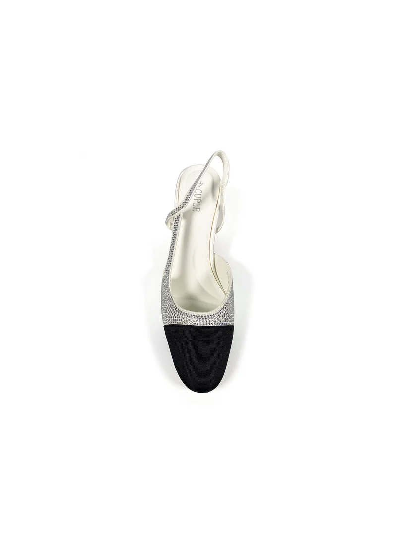Cuple Sling back Embellished block Heeled Sandals