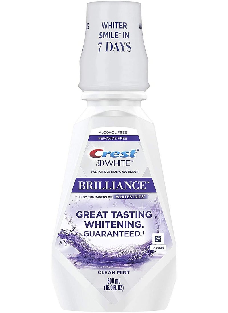 Crest 3D White Charcoal Whitening Toothpaste + 3D White Brilliance Clean Mint Free Whitening Mouthwash 16.9 Ounce  - Image 2