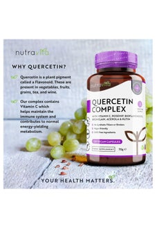Nutravita Quercetin 500mg with Bromelain Vitamin C 120 Vegan Capsules  - Image 2