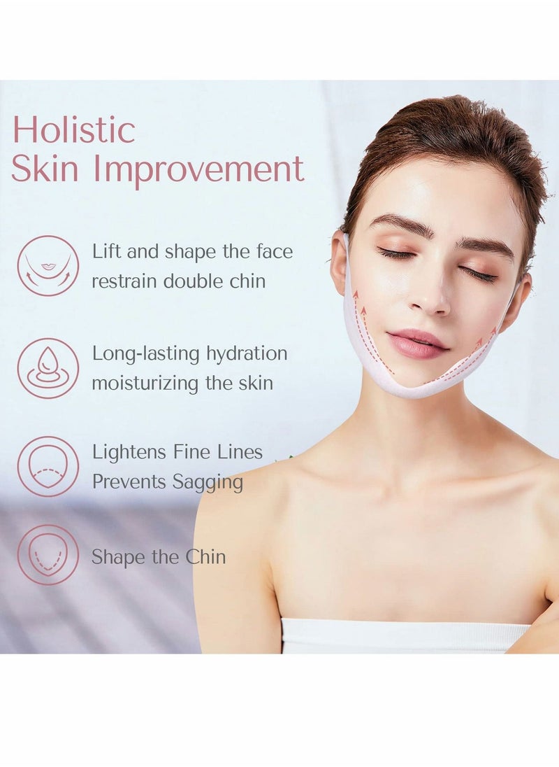 Generic - V-Shaped Slimming Face Mask, Double Chin Reducer Face Lift Tape, Jawline Shaper Chin Strap Neck Lift Tape V-Shaped Face Lifting Mask for Firming and Tightening Skin - Image 1