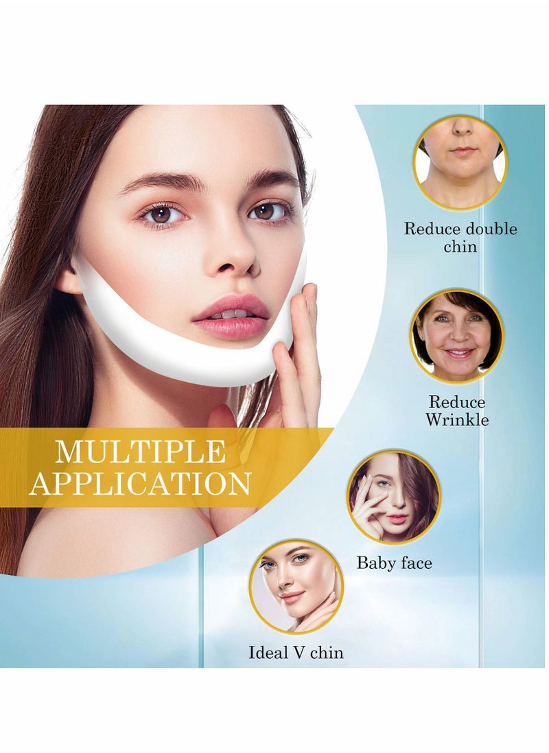 Generic - V-Shaped Slimming Face Mask, Double Chin Reducer Face Lift Tape, Jawline Shaper Chin Strap Neck Lift Tape V-Shaped Face Lifting Mask for Firming and Tightening Skin - Image 1