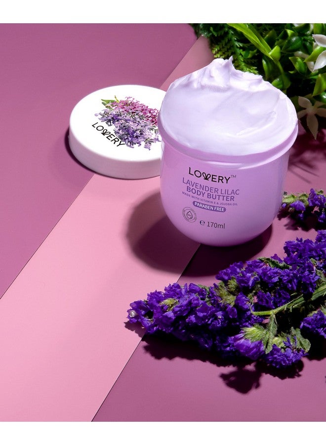 LOVERY Lavender Lilac Body Butter Shea Cream With Jojoba Oil & Vitamin E Hydrating Natural Moisturizer For Hands 12 Fl Oz - Image 3