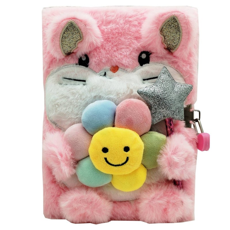 Hot Focus - Fuzzy Diary Groovy Flower Diary Book With Lock Set - 250GF - Image 2