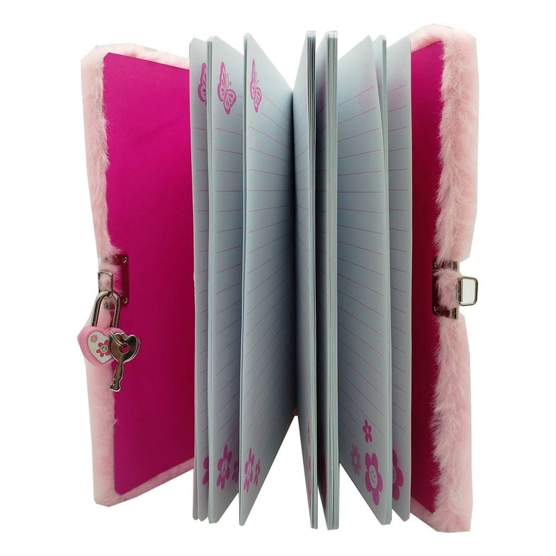 Hot Focus - Fuzzy Diary Groovy Flower Diary Book With Lock Set - 250GF - Image 3