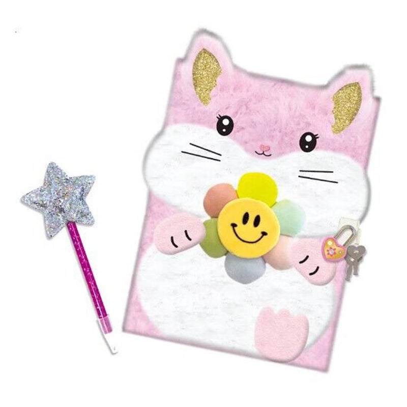Hot Focus - Fuzzy Diary Groovy Flower Diary Book With Lock Set - 250GF - Image 4
