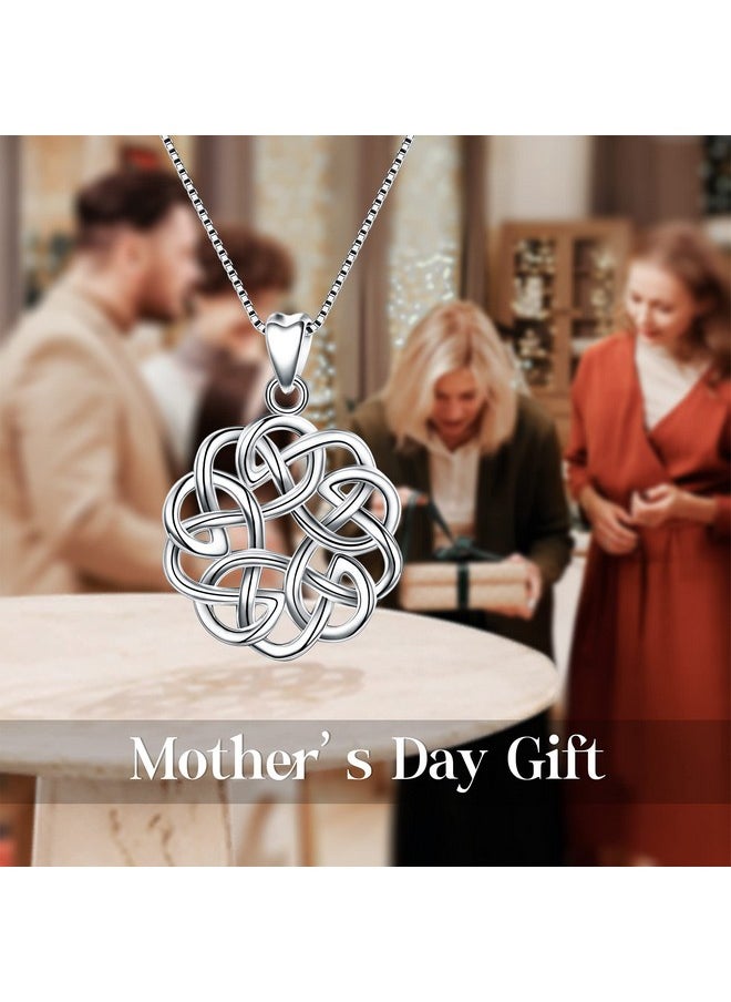 EVER FAITH 925 Sterling Silver Round Infinity Endless Love Celtic Knot Pendant Necklace For Women  - Image 1