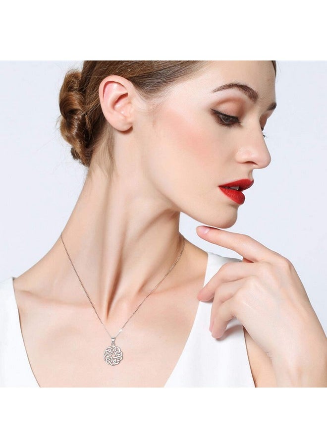 EVER FAITH 925 Sterling Silver Round Infinity Endless Love Celtic Knot Pendant Necklace For Women  - Image 2