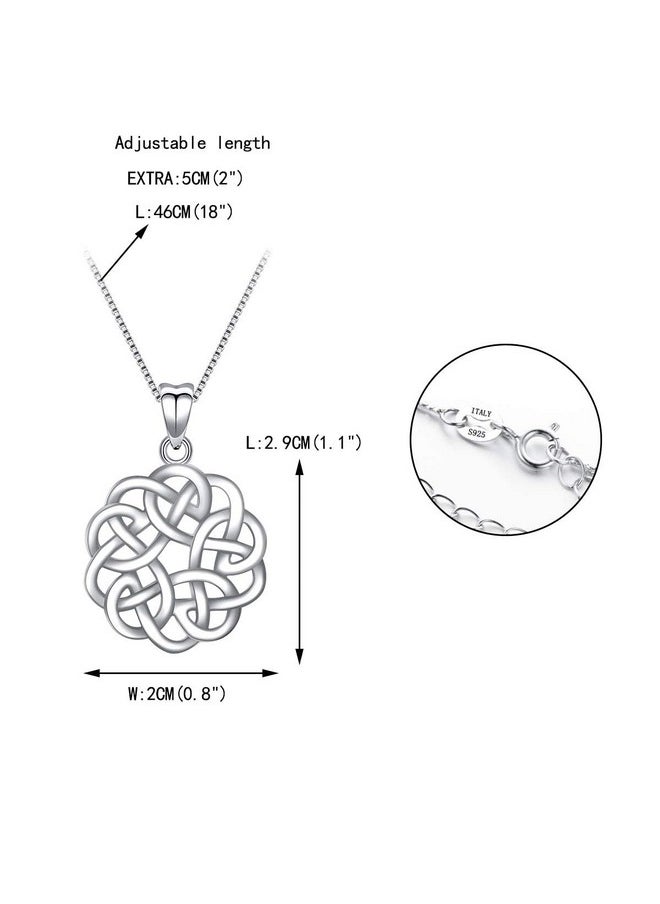 EVER FAITH 925 Sterling Silver Round Infinity Endless Love Celtic Knot Pendant Necklace For Women  - Image 3