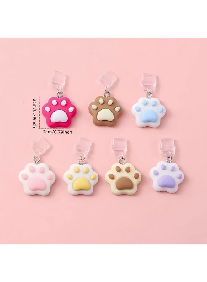 Red Anti Dust Plug Resin Paw Decoration For iPhone 5 14 Phone Charging Port - Image 3