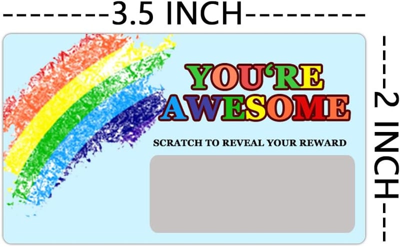 Besttile DIY Scratch Off Prizes for Students,Back to School Recognition Rewards Cards for Teacher Classroom School Supplies,3.5x2 Inch,60 Pcs - Image 1