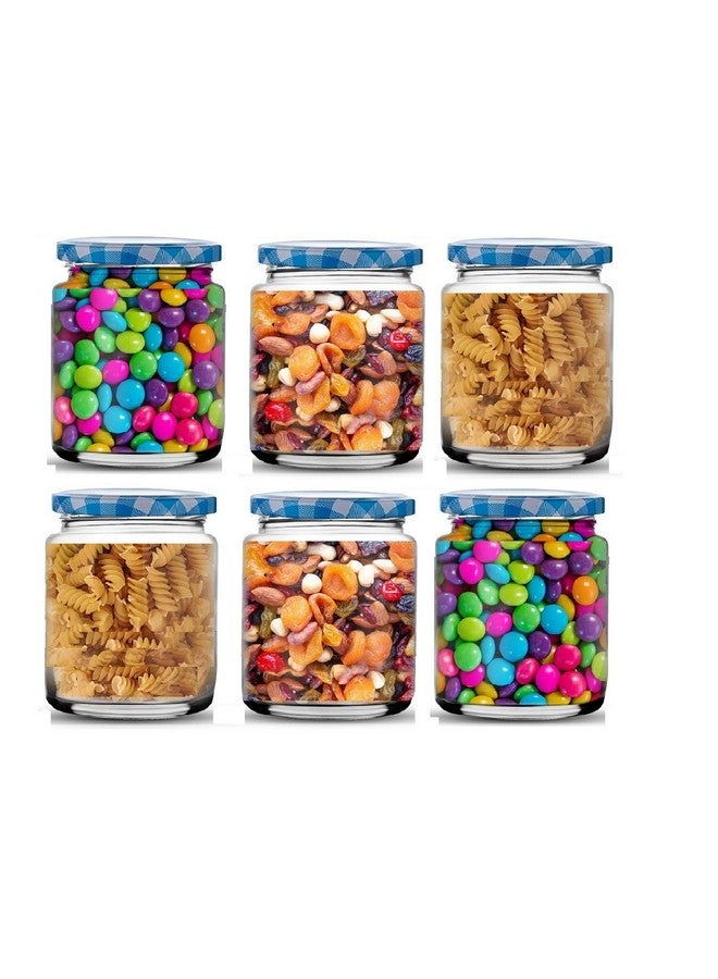 Ash & Roh® - Clear Glass Jar And Container With Air Tight Lid Storage of Spices and Dry Fruit (200 ML ROUND, 6) - Image 1