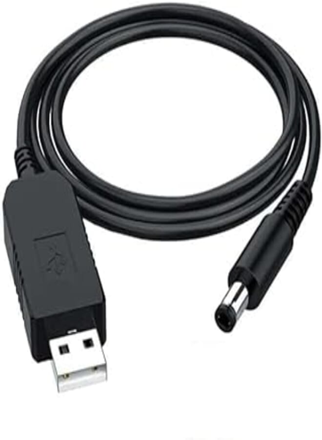 USB to DC Router Cable DC 5V to 12V for Router and Other Devices. [ 1M ] 
