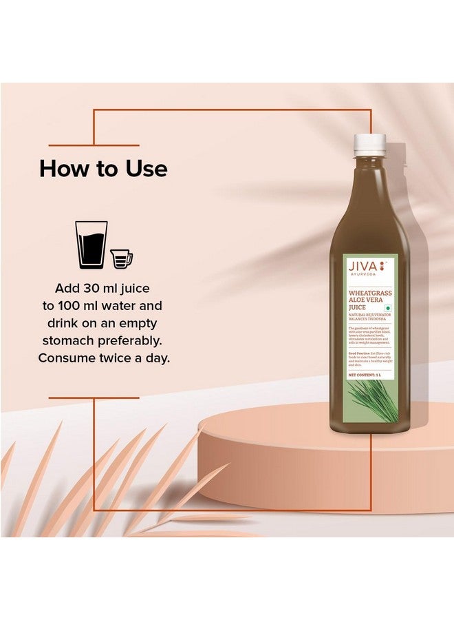 Jiva Wheatgrass Aloe Vera Juice | Help to Boost Immunity | Helps In Weight Management - 1Ltr (Pack of 1) - Image 5