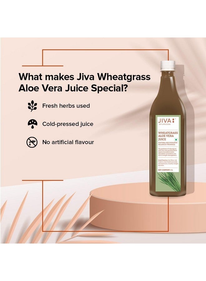 Jiva Wheatgrass Aloe Vera Juice | Help to Boost Immunity | Helps In Weight Management - 1Ltr (Pack of 1) - Image 4