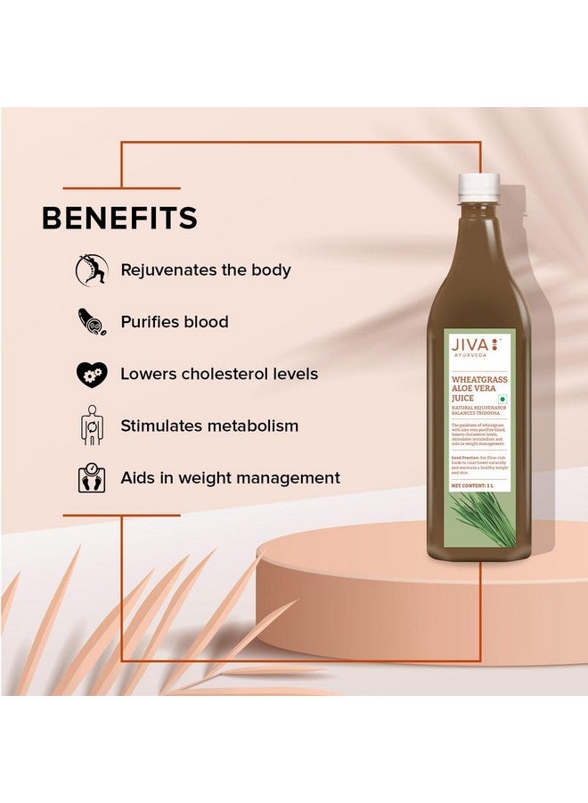 Jiva Wheatgrass Aloe Vera Juice | Help to Boost Immunity | Helps In Weight Management - 1Ltr (Pack of 1) - Image 3