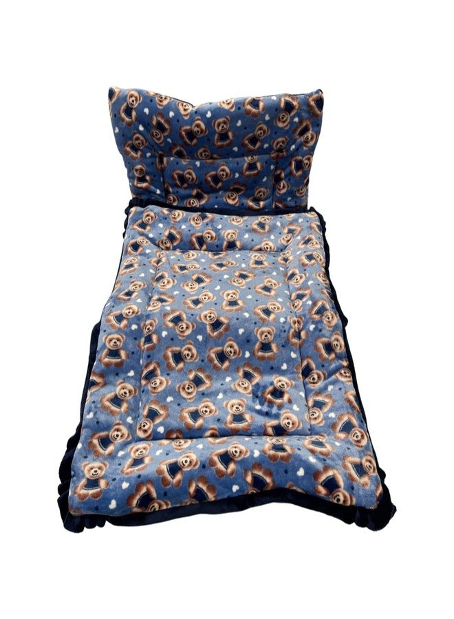 PINKS & BLUES Full Sleeping 5 Piece Baby Bedding Set with 2 Puppy Shape Side Pillows (0-42MONTHS) (Printed Royal) - Image 3