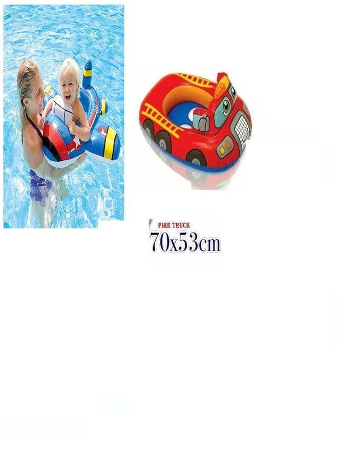 SHREE HANS CREATION Inflatable Kiddie Swim Pool Water Float Ring Cruiser Red Fire Engine Shape Tube Boat, Fun, Enjoyment Swimming Baby Learing Swim,Car for Girls and Boys - Image 4