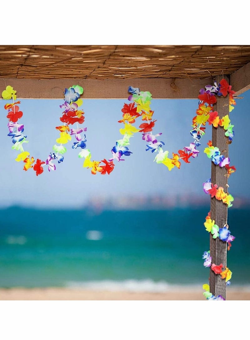 Excefore Hawaiian Leis,Luau Party Supplies Hawaiian Party Decorations Tropical Party Decorations Supplies Flower Banner for Summer Party Decorations, Luau Theme Wedding Decoration-8 PCS 10ft - Image 3