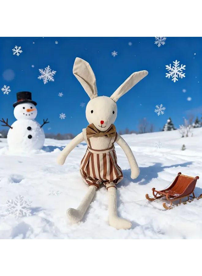 أرنب محشو كبير بعيون معبرة وآذان منفوشة، دمية حيوان محشو ناعم - Image 4