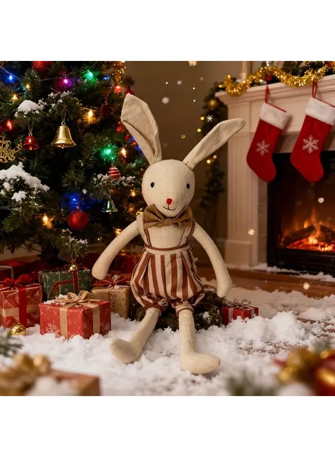 أرنب محشو كبير بعيون معبرة وآذان منفوشة، دمية حيوان محشو ناعم - Image 5