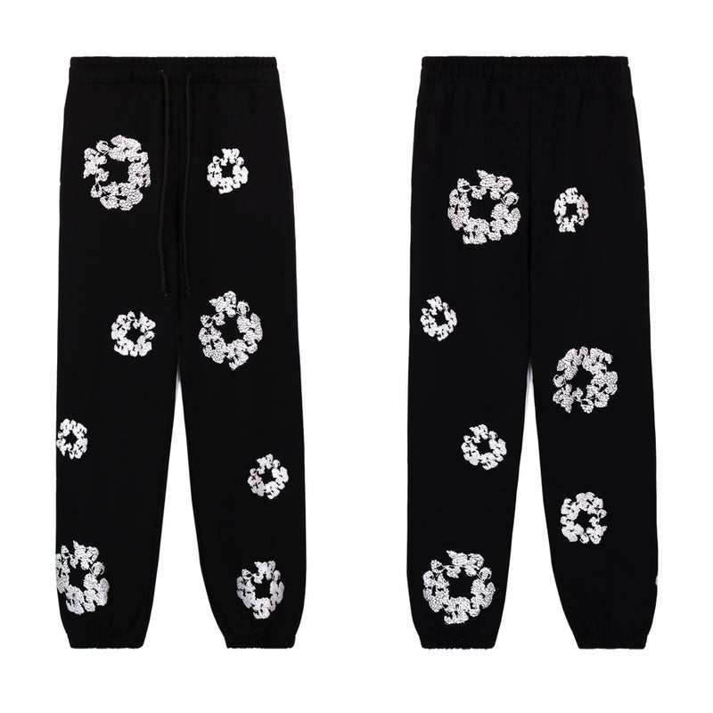 Cross-Border New Sweatshirt Denim Silver Sequins Embellished with Full-Print Ring Hoodie Trendy Mens and Womens Casual Suit 8208 pink - Image 4