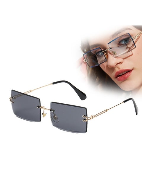 Trendy Rimless Vintage Rectangular Sunglasses