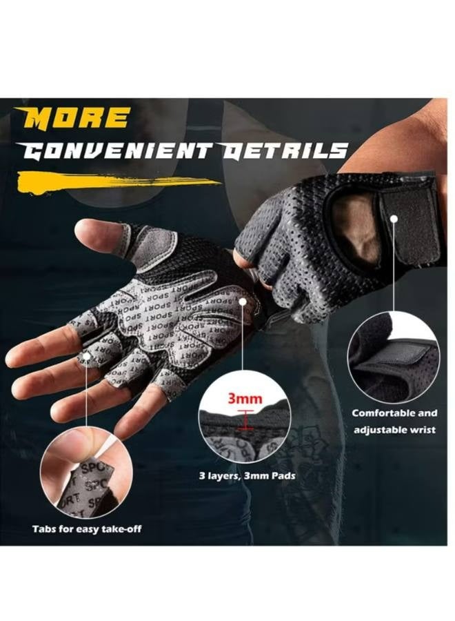 GymHand Gloves with Anti-skid and Wear-resistant, Comfortable Exercise and Breathable Gym with Velcro, Weight Lifting Gloves - Image 3