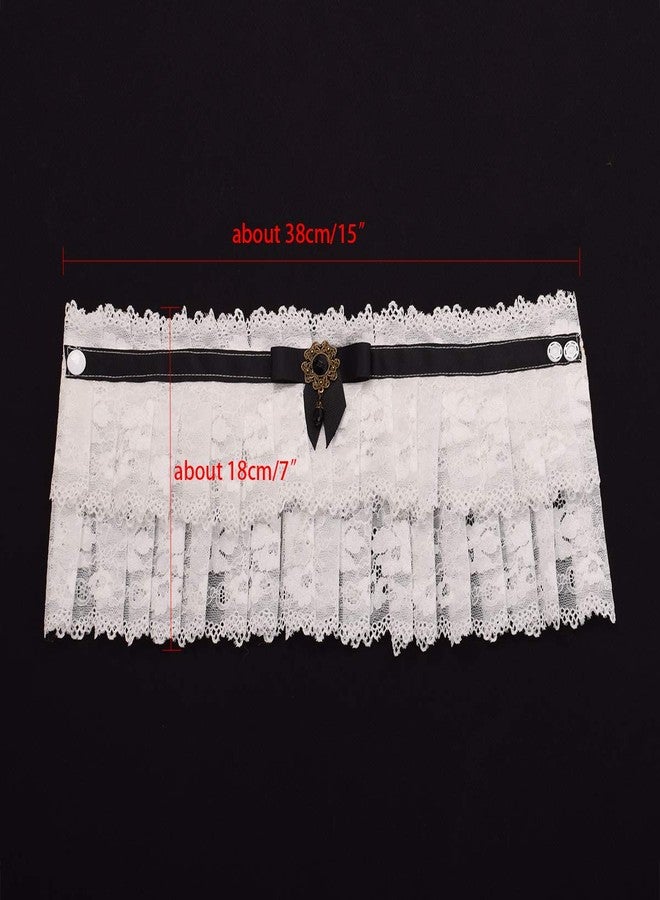BLESSUME Lolita Neck Collar Elizabethan Ruff Gothic Lace Neck Ruff Collar (White 2) - Image 2