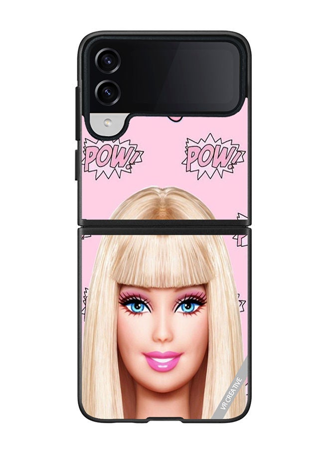 VR CREATIVE Protective Case Cover For Samsung Galaxy Z Flip4 Brat Barbie Design Multicolour - Image 1