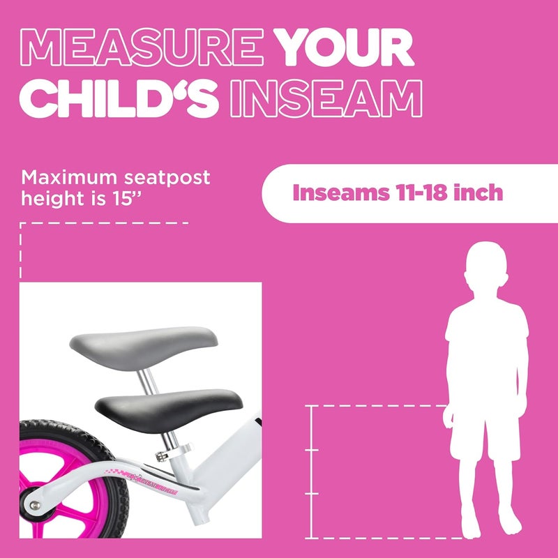 Bixe Aluminum Balance Bike for Kids and Toddlers - Lightweight 4LBS - Toddler Bike - No Pedal Training Bicycle - Bikes for 18 Months to 6 Year Old - for 2 3 4 5 Years Old - Pink - Image 5