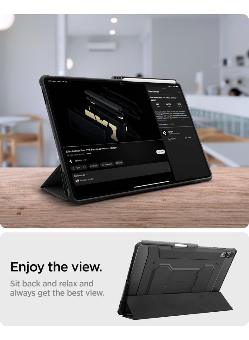Spigen Rugged Armor Pro Samsung Galaxy Tab S11 Ultra Case Cover 14.6 inch (2025) with S Pen Holder - Black - Image 4