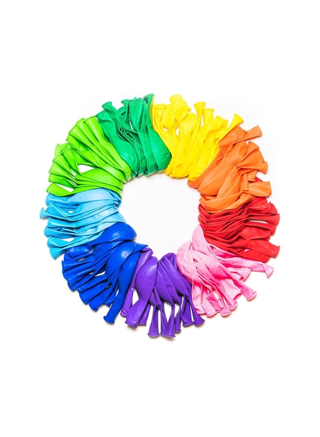 100 Rainbow Balloons Set, 12 Inches Assorted Color Latex Balloons Made With Strong Multicolored Latex for Birthday Baby Shower Wedding Party Supplies Arch Garland Decoration - Image 1