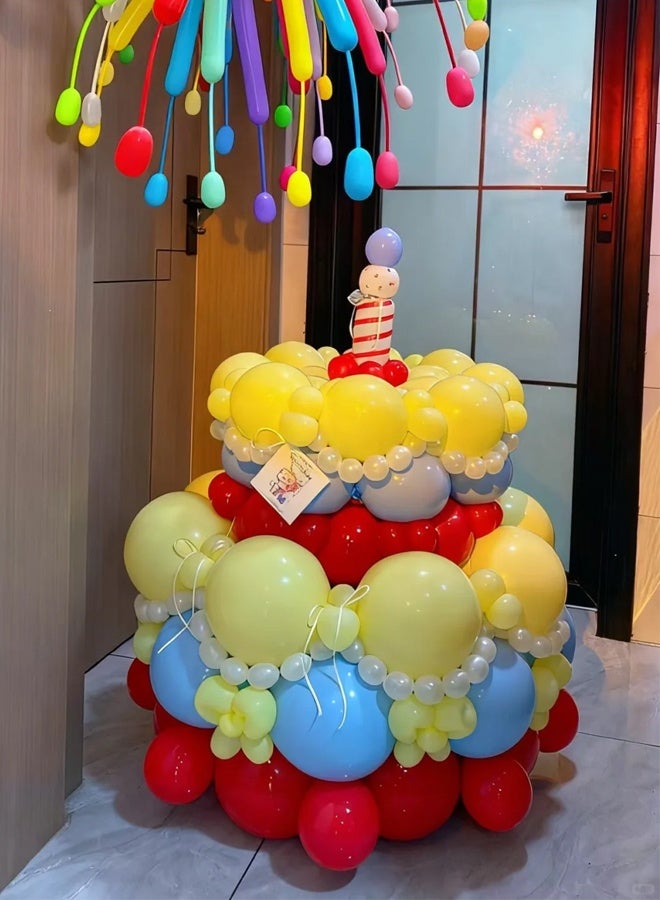 100 Rainbow Balloons Set, 12 Inches Assorted Color Latex Balloons Made With Strong Multicolored Latex for Birthday Baby Shower Wedding Party Supplies Arch Garland Decoration - Image 3
