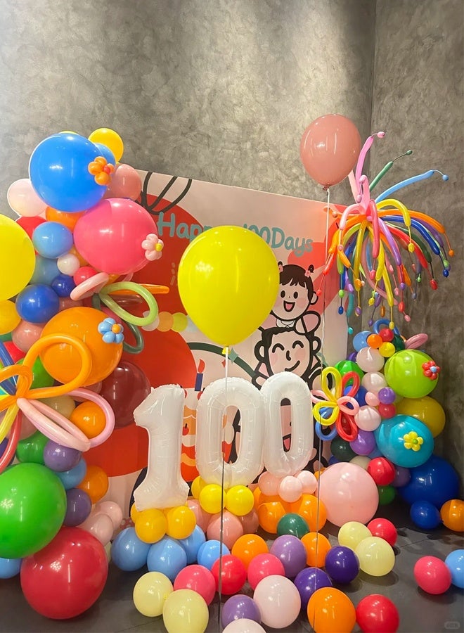 100 Rainbow Balloons Set, 12 Inches Assorted Color Latex Balloons Made With Strong Multicolored Latex for Birthday Baby Shower Wedding Party Supplies Arch Garland Decoration - Image 4