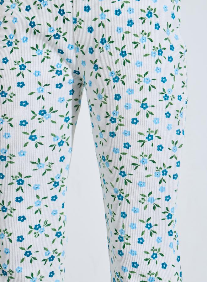 Styli Girls Off White Floral All Over Print Fit and Flare Leggings - Image 3