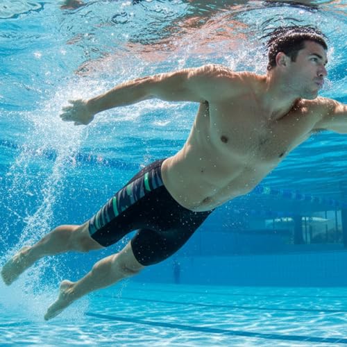 NEVER LOSE Swimwear Swimming Jammers for Men (Red Print, XS) - Image 2