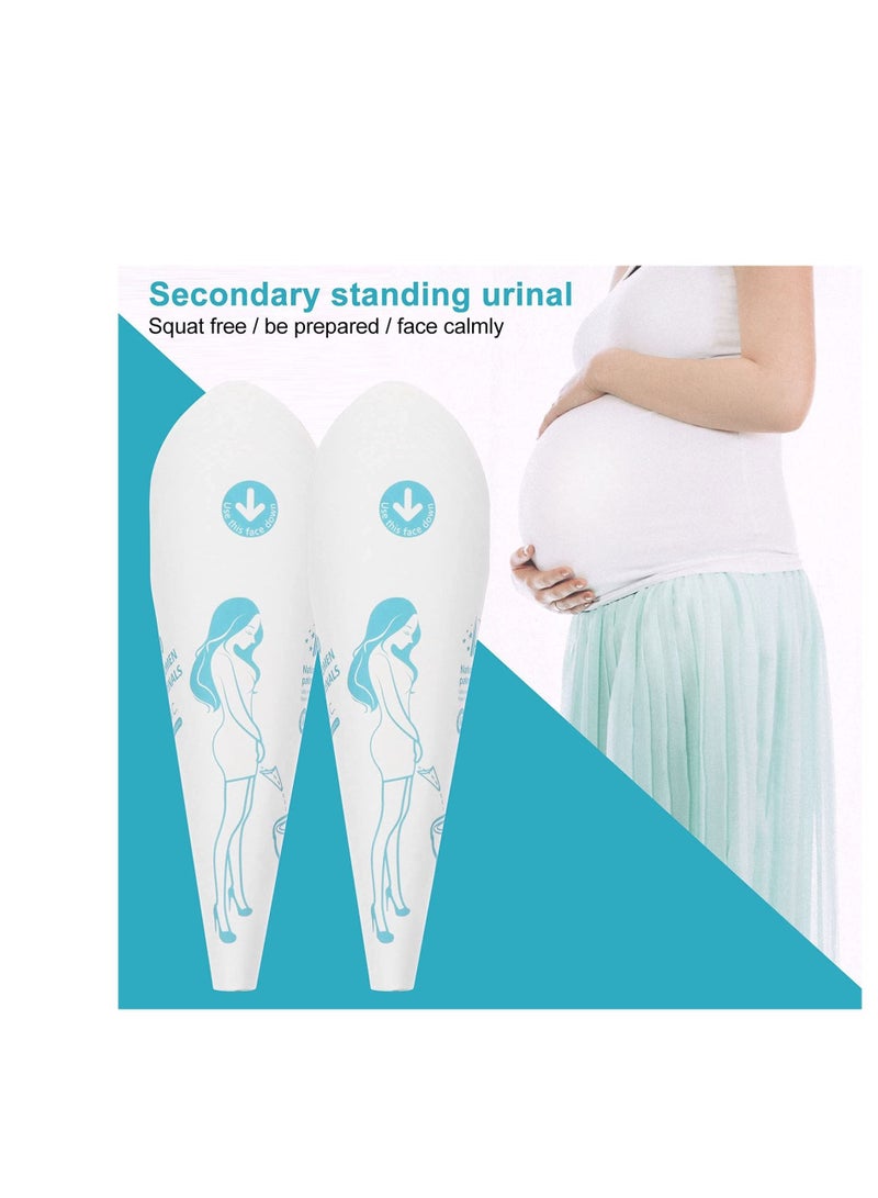 سيوسي جهاز تبول نسائي للاستعمال مرة واحدة ، قمع مبولة خارجي للفتيات ، كوب تبول خارجي مقاوم للماء ، أكواب ورقية للبول ، يمكن التخلص منها للتخييم والتنزه والحمل (أبيض ، 10 قطع) - Image 2