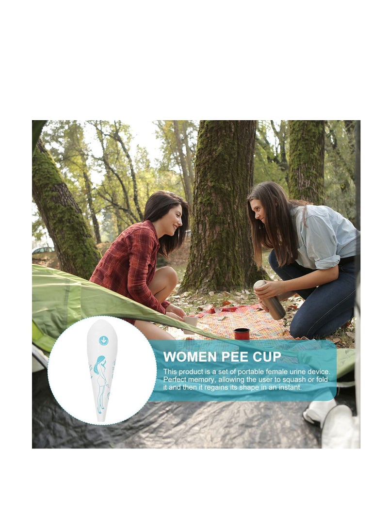 سيوسي جهاز تبول نسائي للاستعمال مرة واحدة ، قمع مبولة خارجي للفتيات ، كوب تبول خارجي مقاوم للماء ، أكواب ورقية للبول ، يمكن التخلص منها للتخييم والتنزه والحمل (أبيض ، 10 قطع) - Image 4