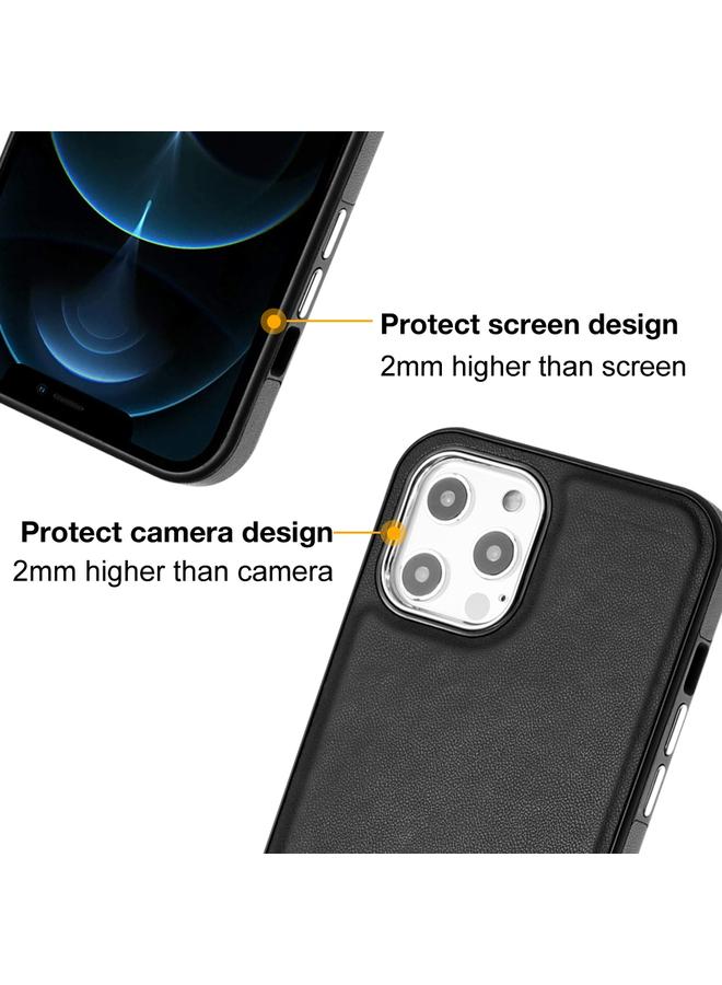 Zaboon Case For iPhone 12 Pro Max Leather Texture Full Coverage Phone Case - Image 4