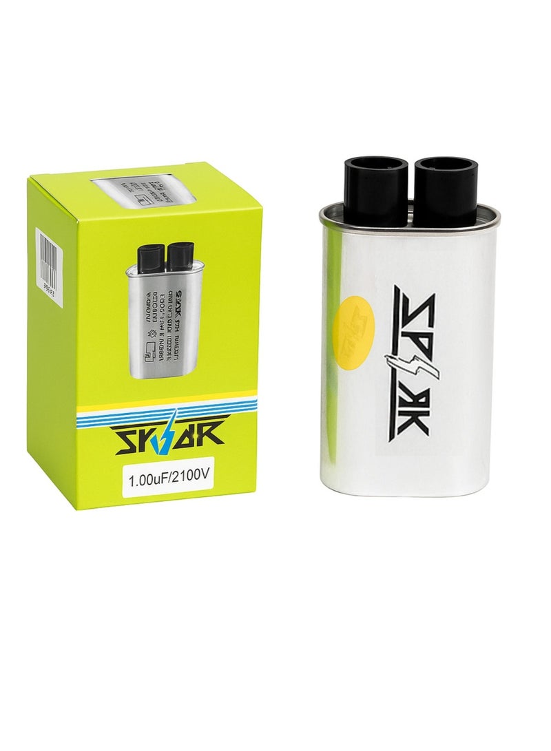 سبارك Microwave Oven High Voltage Capacitor 2100 VAC 1.00 MFD UF Universal Compatible and Replace for GE Samsung LG Media Hair Amana Kenmore Mayta and Whirlpool