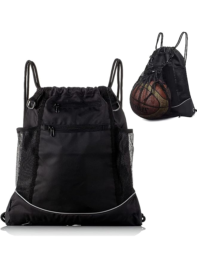 Raxoom Pocket Basketball Backpack, Men'S And Women'S Outdoor Travel Sports Backpack, Water Resistant String Bag Football Swimming Riding Bag - Image 1