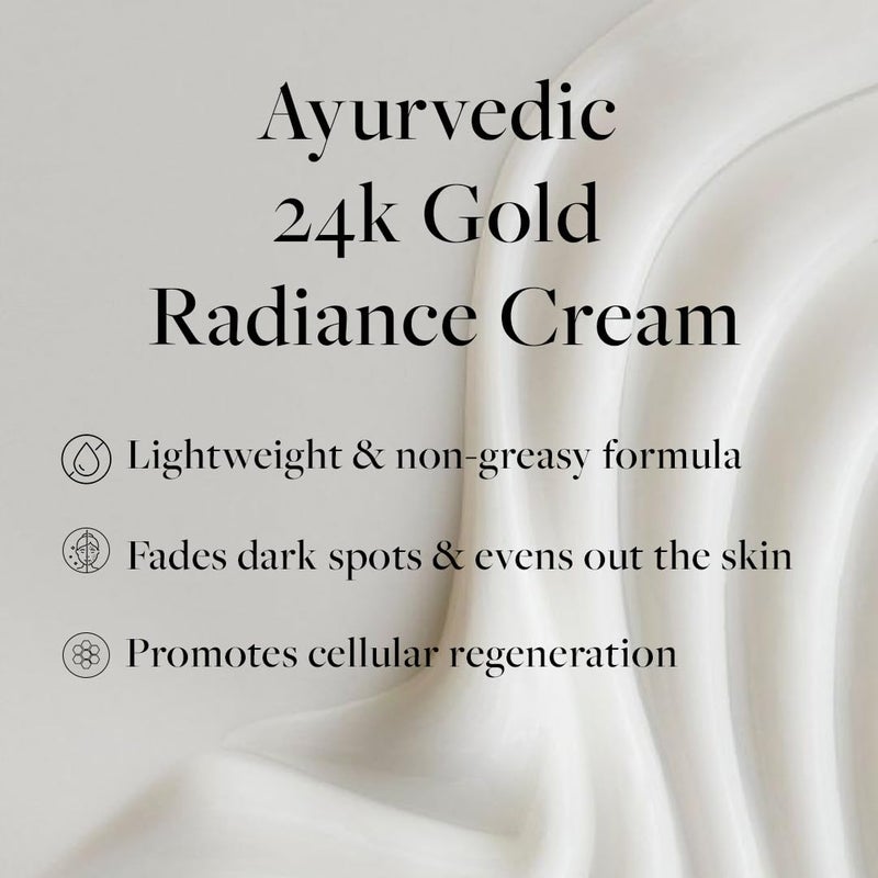 Sadhev Ayurvedic 24K Gold Radiance Cream With Goodness Of Swarna Bhasma And Tangerine for Deeply Nourishes Hydrates And Dark Spots - Image 2